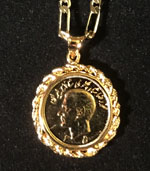 Shah of Iran Memorabilia Necklace, 14K Gold Covered